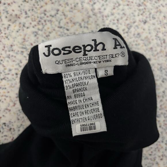 Vintage 90s Joseph A Silk Blend Women’s Sleeveless Tank Top Turtleneck Black S - Picture 9 of 12